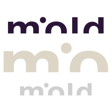 Bearbetning av logotype, varumärket MOLD